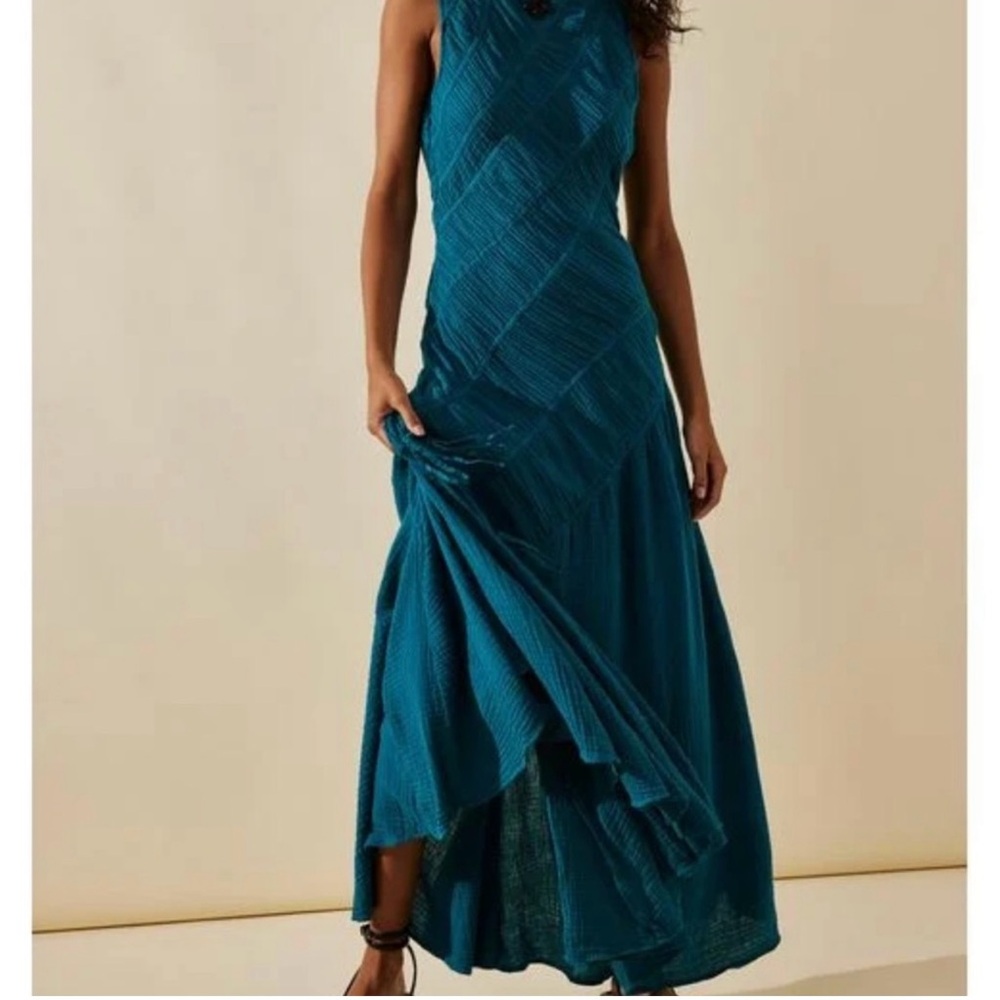Free People Turquoise High Low Dress